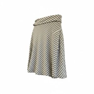 Mix And Co  A Line Skirt Women Sz M Gray/White Stripe Pull On Knee Length Casual